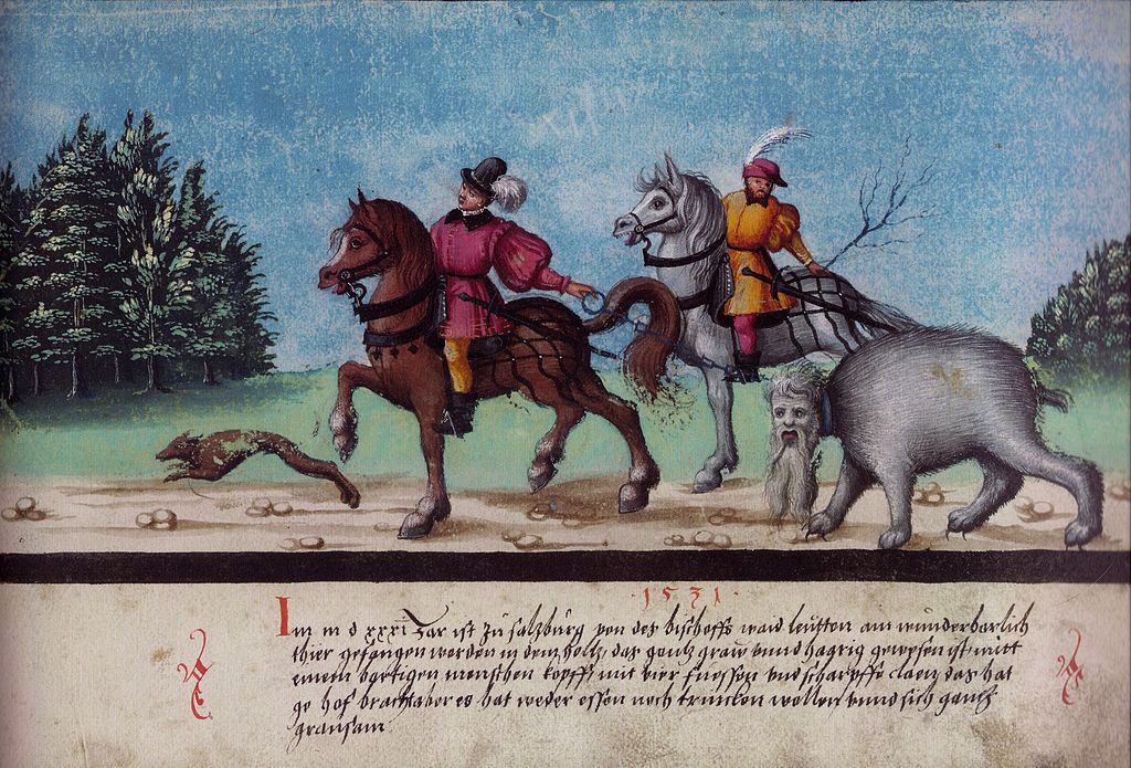 Augsburger Wunderzeichenbuch — Folio 123? „Monster bei Salzburg festgenommen worden“