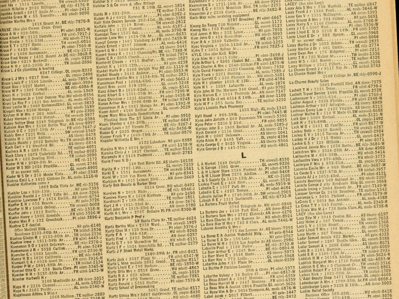 San Francisco and Bay counties telephone directory