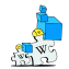 An illustration of two Wikipedia puzzle pieces, each carrying a piece of information.